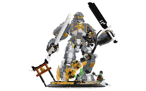 Mecabricks.com | Fire Stone Mech Diorama